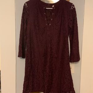 Lace maroon dress